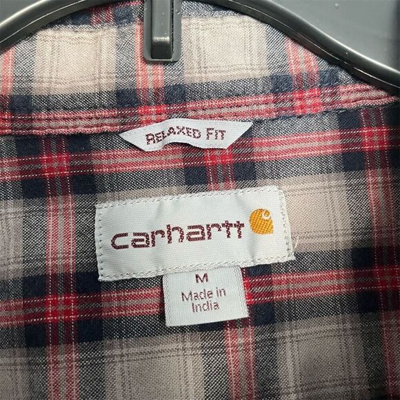 Carhartt Men's M Plaid Button-Up Work Shirt Long Sleeve Multicolor - Picture 4 of 8